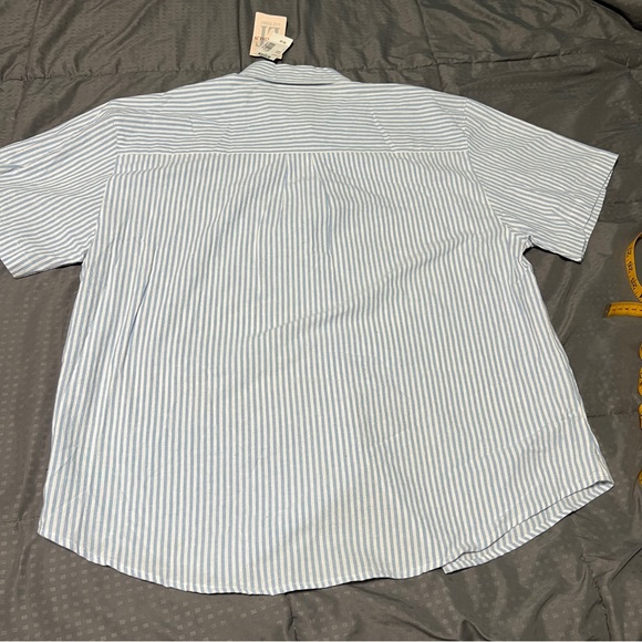 LT Casuals by Liz Thomas white blue striped button down shirt beaded nwt large - Picture 6 of 7